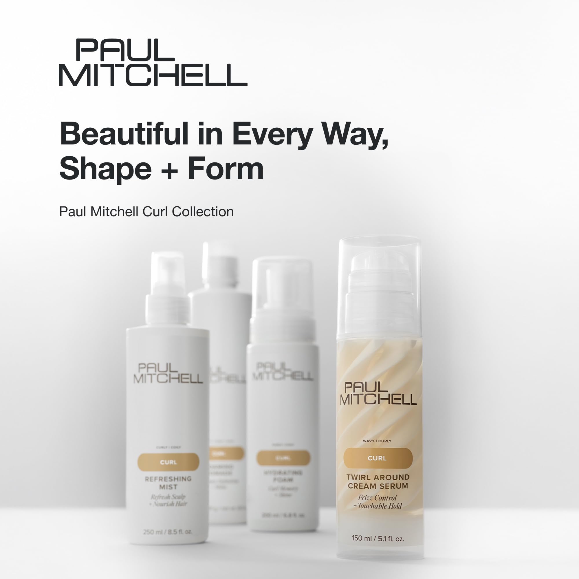Paul Mitchell Full Circle Leave-In Cream – Frizz Control & Lightweight Hydration for Curly & Wavy Hair – 5.1 fl oz