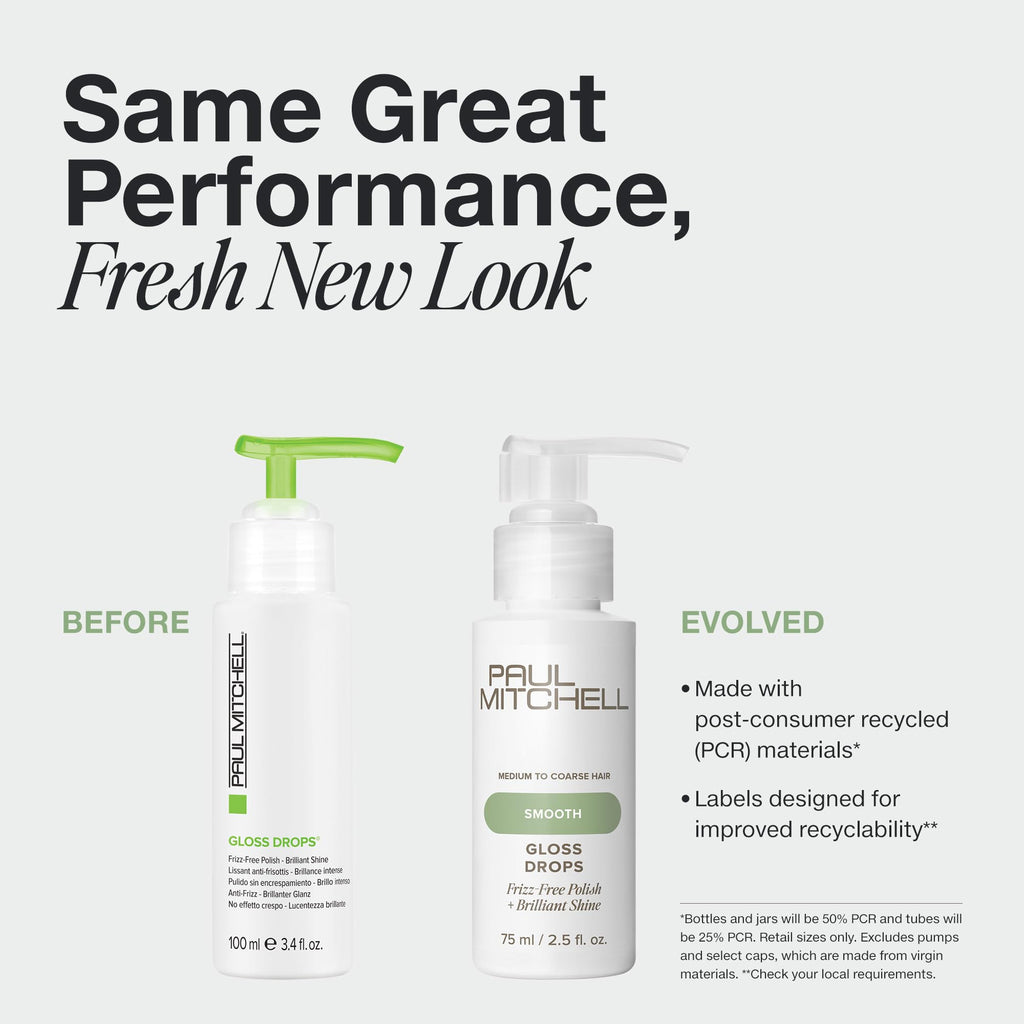 Paul Mitchell Gloss Drops Shine Serum – Frizz Control & Brilliant Shine, 2.5 fl oz