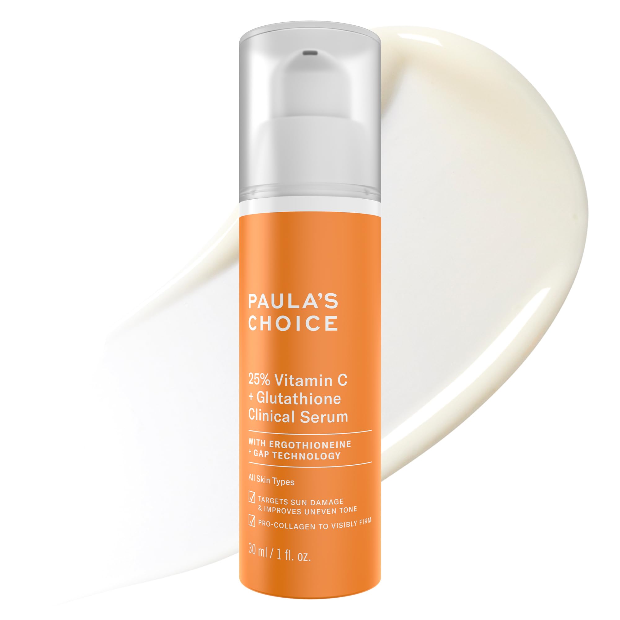 Paula's Choice 25% Vitamin C Serum with Glutathione & Antioxidants – Fragrance-Free, 1 oz