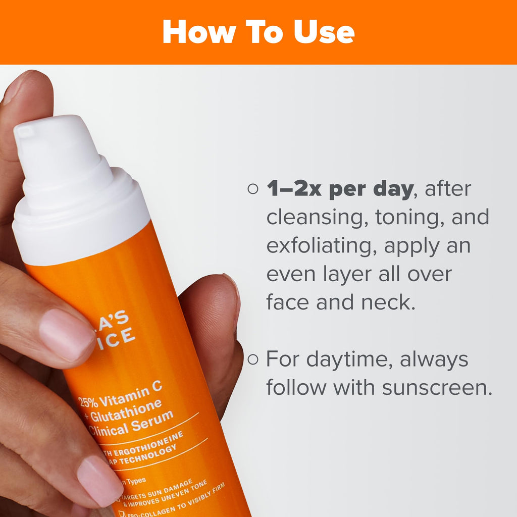 Paula's Choice 25% Vitamin C Serum with Glutathione & Antioxidants – Fragrance-Free, 1 oz