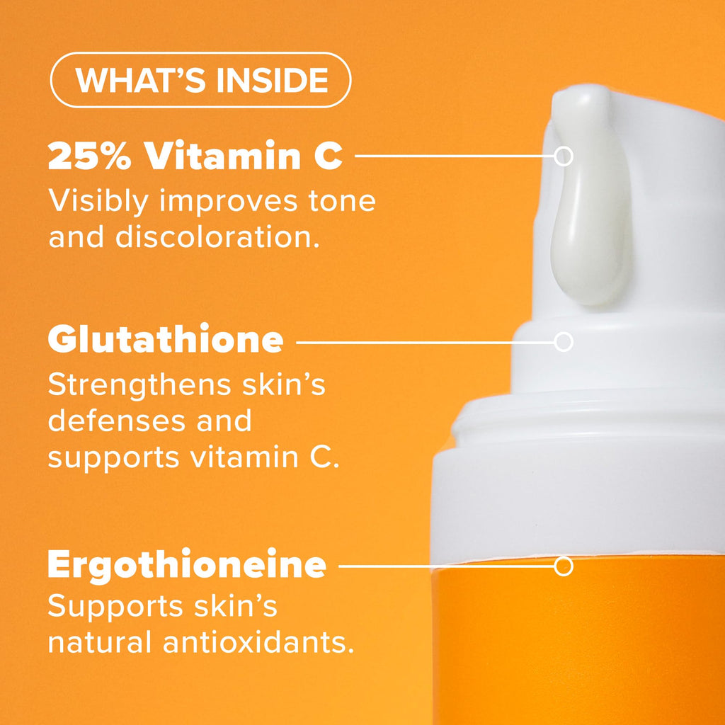 Paula's Choice 25% Vitamin C Serum with Glutathione & Antioxidants – Fragrance-Free, 1 oz