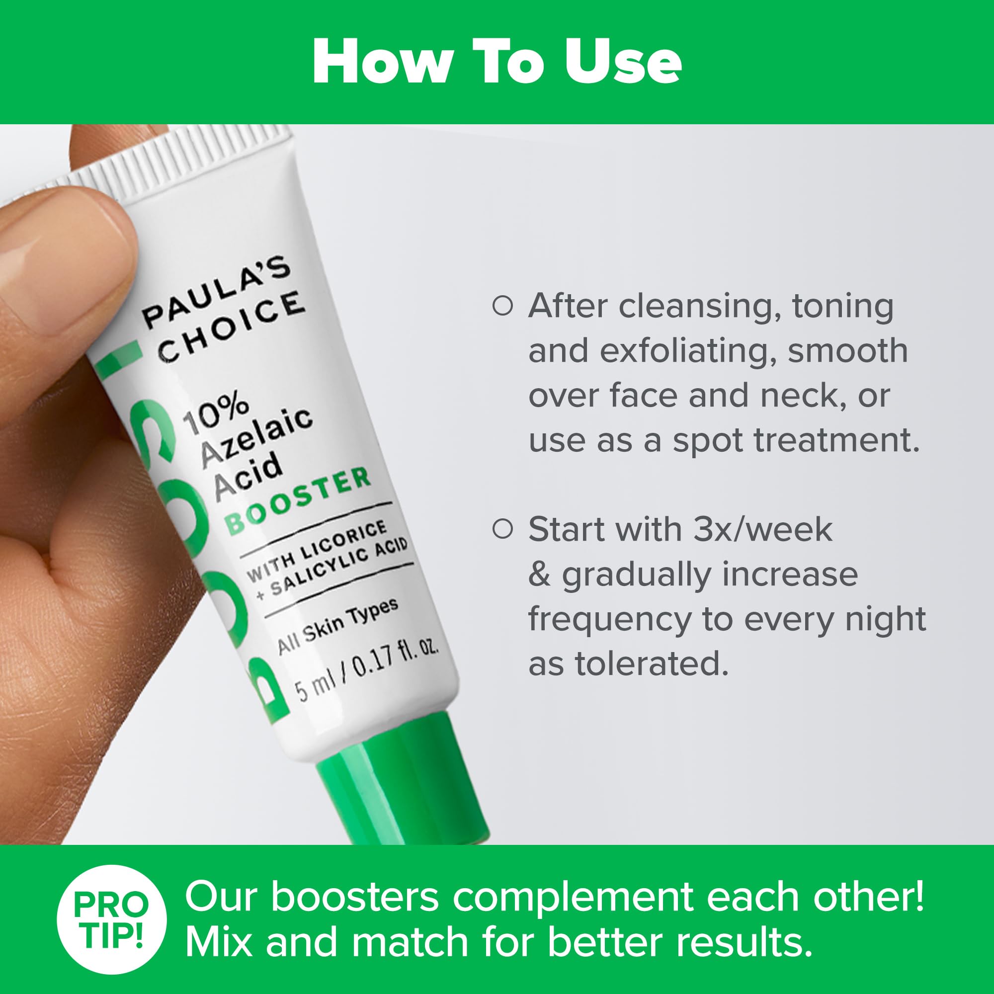 Paula's Choice BOOST 10% Azelaic Acid Booster Cream Gel – Fragrance-Free, Oil-Free Serum (0.17 fl oz)