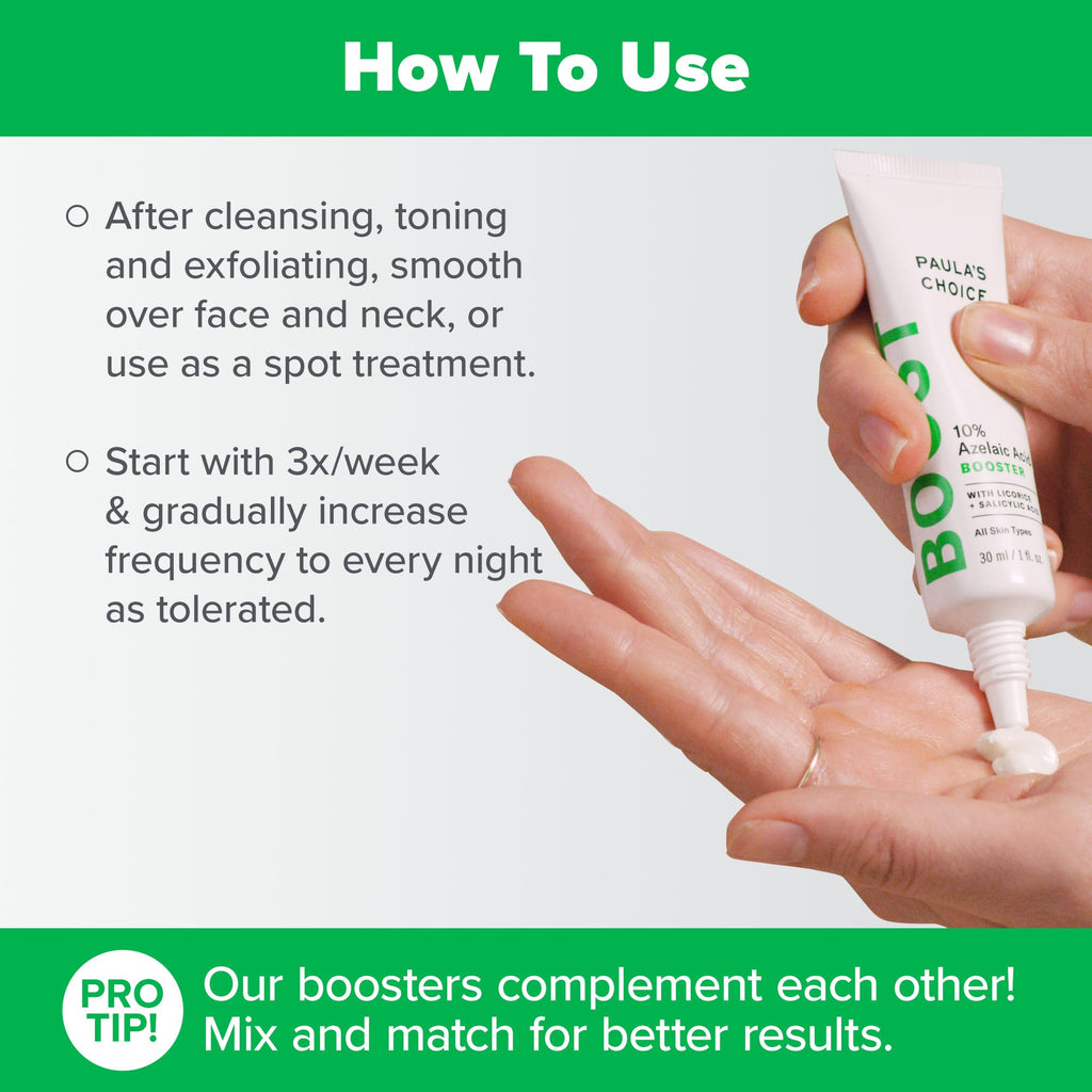 Paula's Choice BOOST 10% Azelaic Acid Booster Cream-Gel – Oil-Free Serum with Salicylic Acid