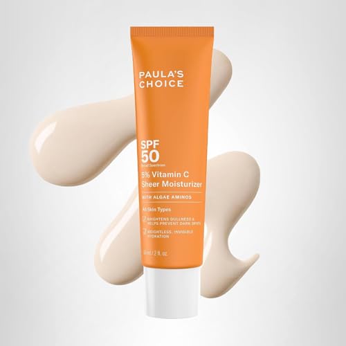 Paula's Choice 5% Vitamin C Sheer Sunscreen SPF 50 for Face – Invisible, Fragrance-Free
