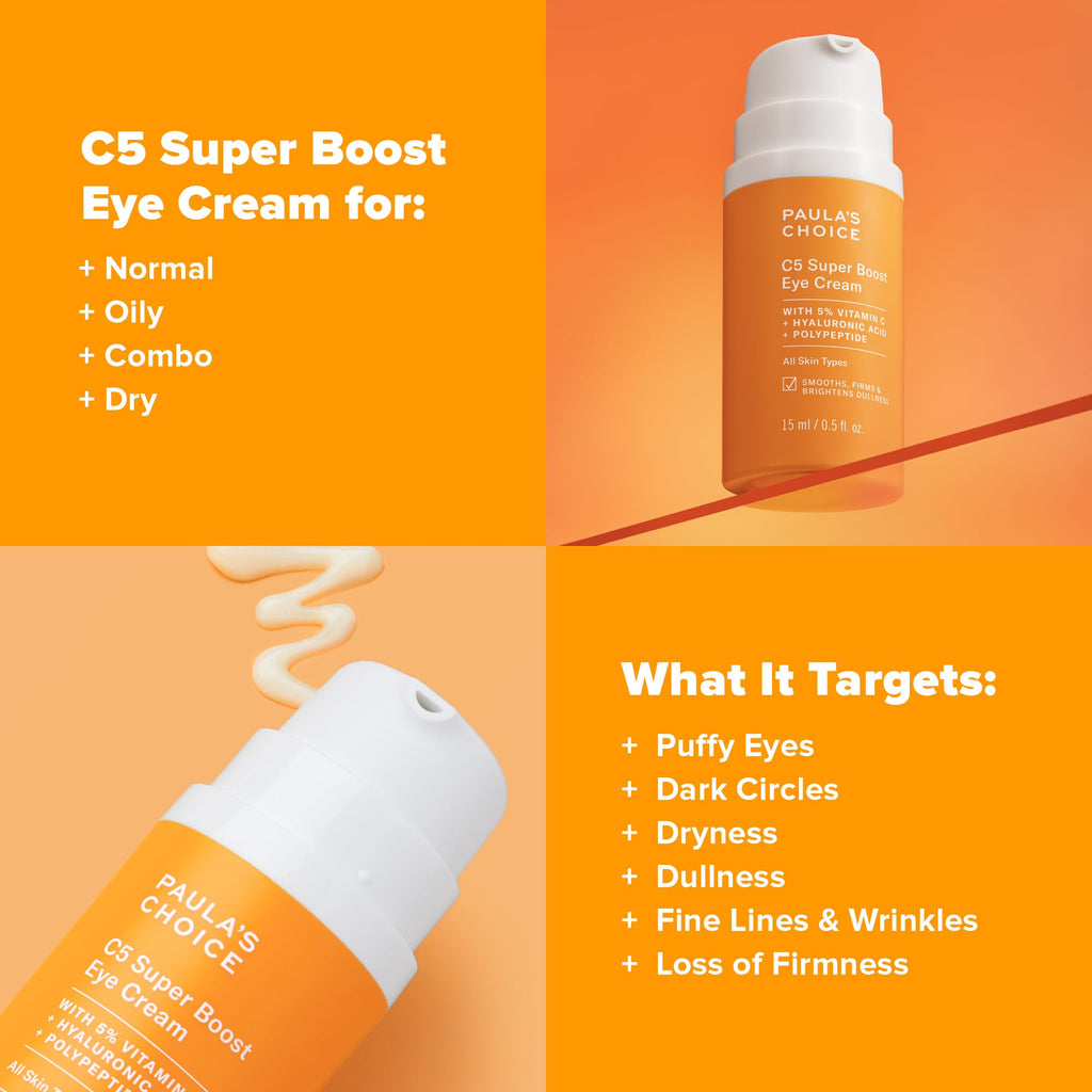 Paula's Choice C5 Super Boost Eye Cream — 5% Vitamin C, HA & Peptides