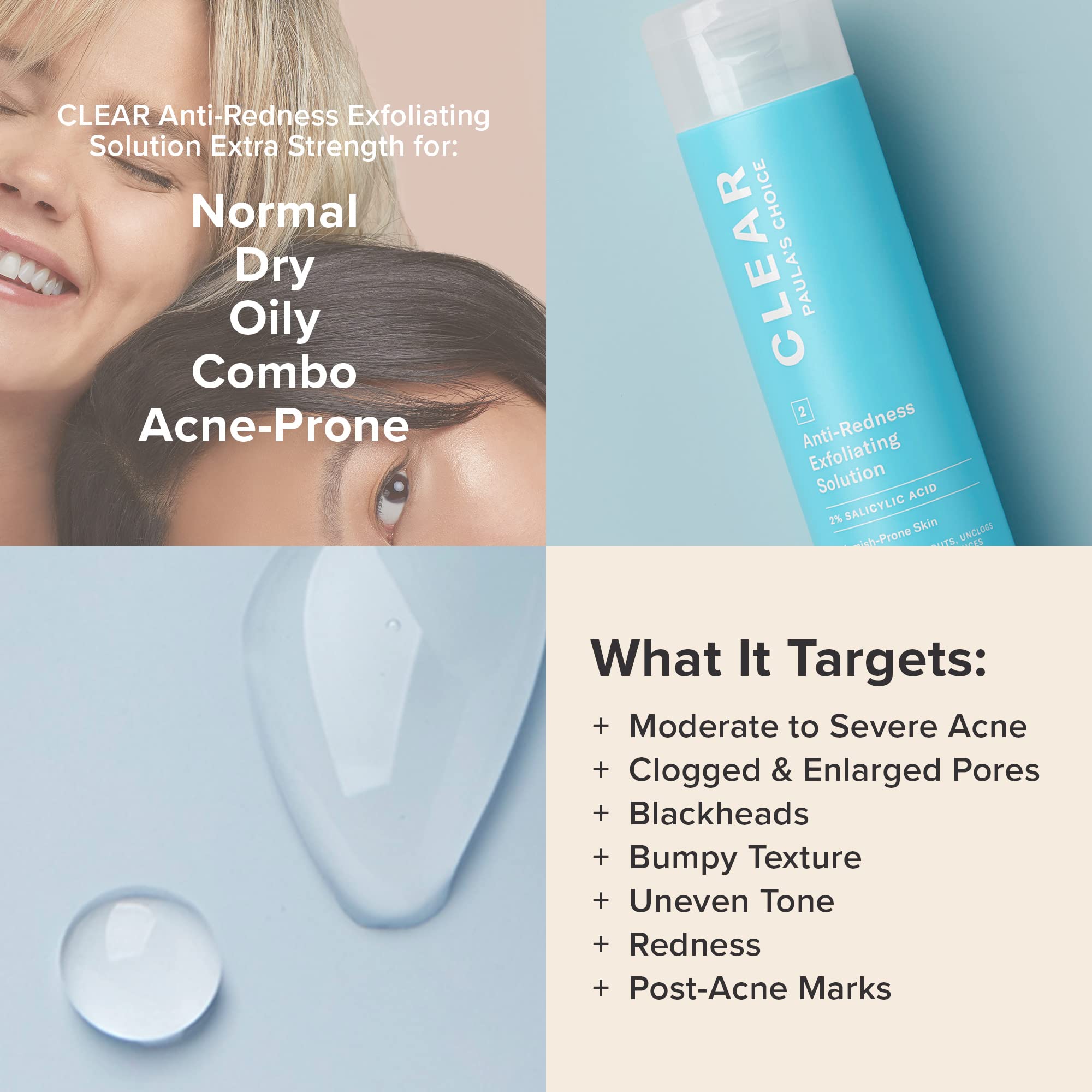 Paula's Choice CLEAR Extra Strength Exfoliator – 2% Salicylic Acid (BHA) for Acne & Redness Relief, 4 oz