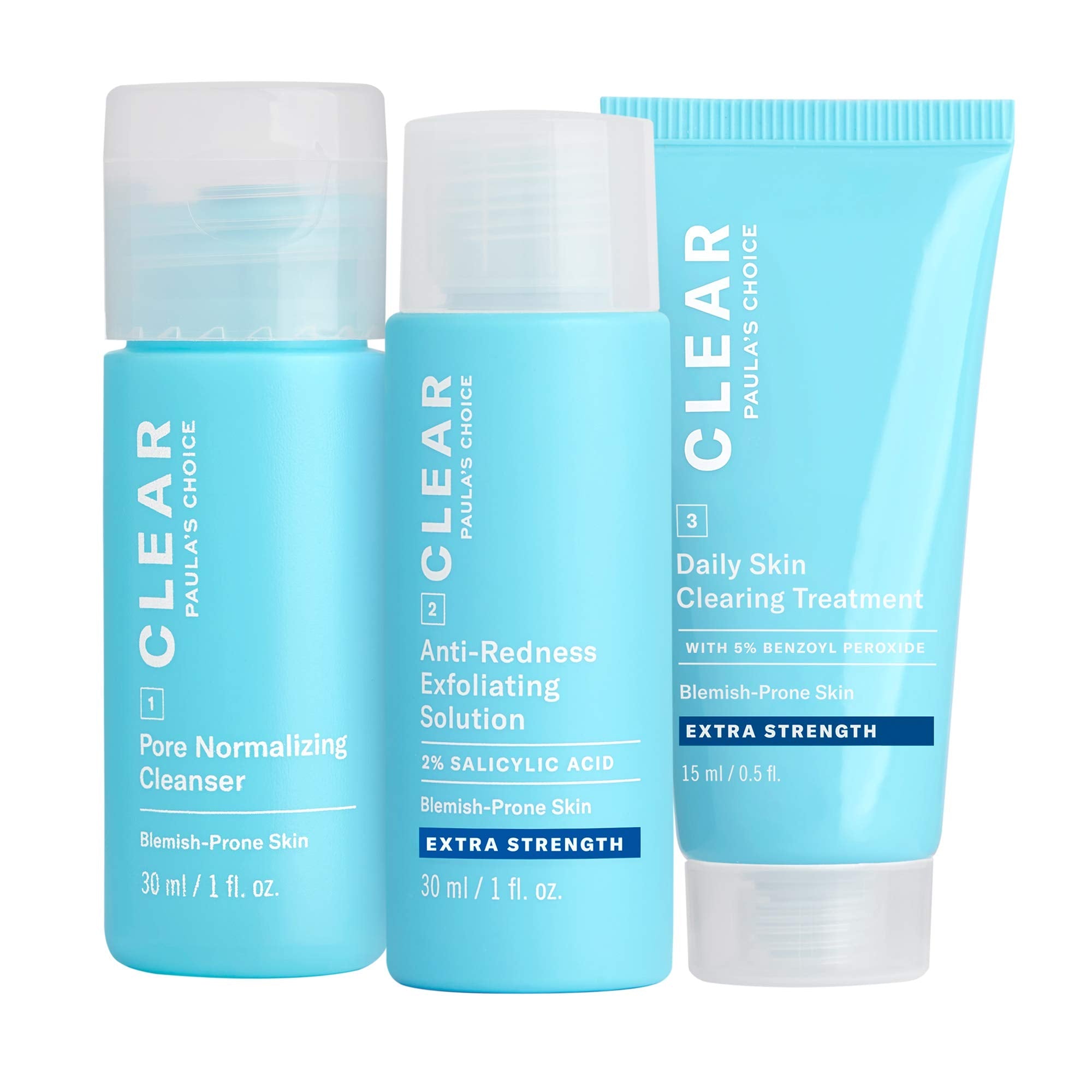 Paula's Choice CLEAR Extra Strength Acne Travel Kit — 2% Salicylic Acid & 5% Benzoyl Peroxide, Two-Week Trial Size