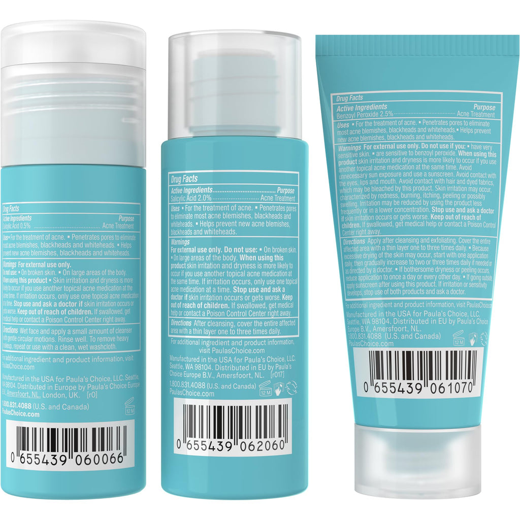 Paula's Choice CLEAR Regular Strength Acne Travel Kit – 2% SA & 2.5% BP (2-Week Trial)