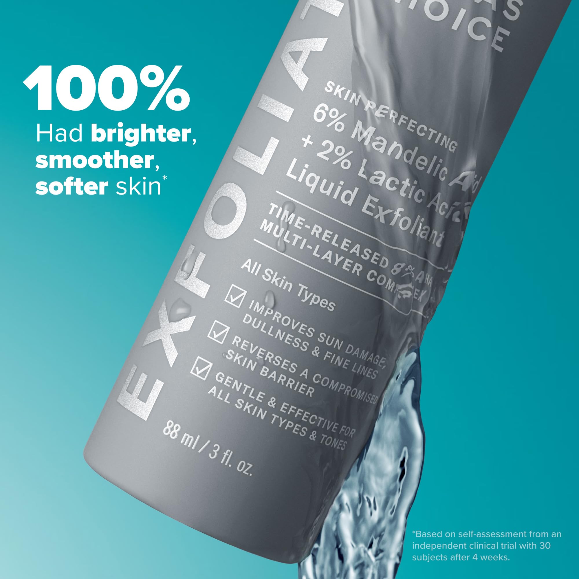Paula’s Choice 6% Mandelic + 2% Lactic Acid Exfoliant – Gentle Daily AHA for Discoloration & Texture (Fragrance-Free) 3 fl oz