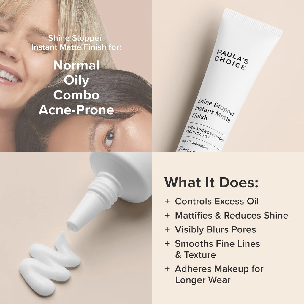 Paula's Choice Shine Stopper Instant Matte Finish Primer – Oil Control & Pore Minimizer, 1 oz