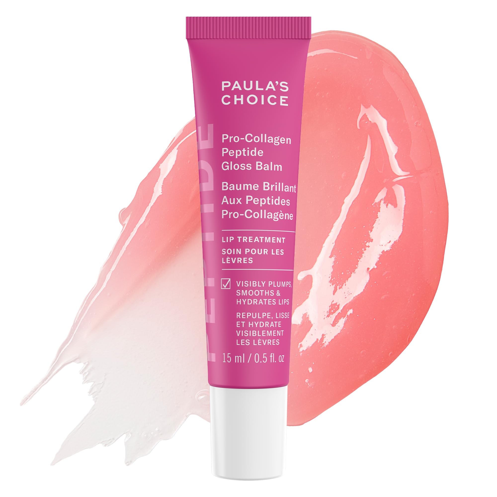 Paula's Choice Pro-Collagen Peptide Gloss Lip Balm – Hydrates, Smooths & Sheer Gloss for Fuller Lips | Cruelty-Free 0.5 oz