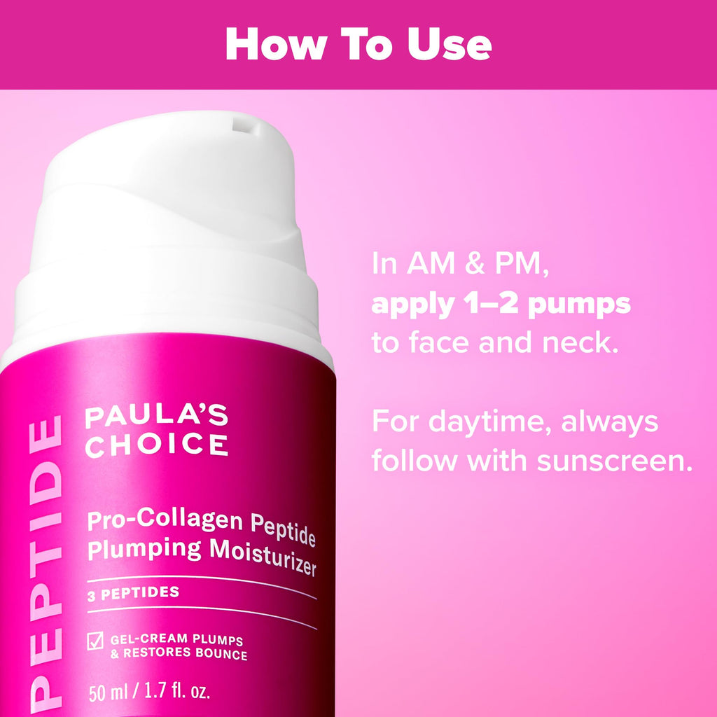 Paula's Choice Pro-Collagen Peptide Plumping Face Moisturizer | Daily Gel Cream, Fragrance-Free, 1.7 fl oz