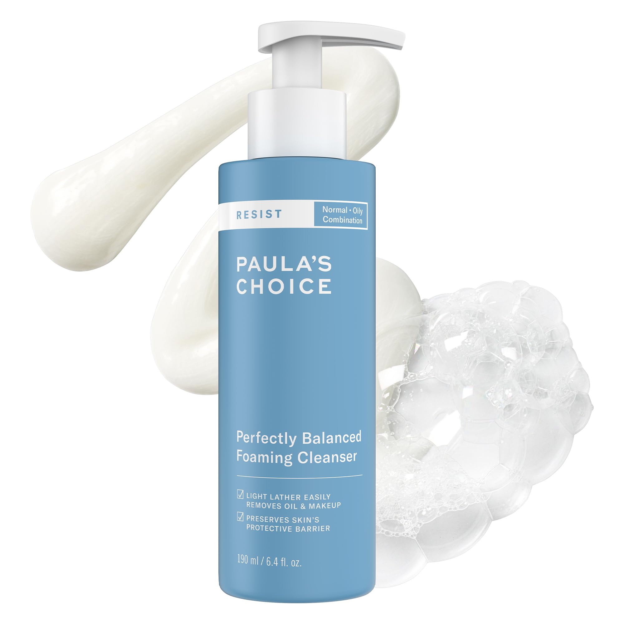 Paula's Choice RESIST Perfectly Balanced Foaming Facial Cleanser – Hyaluronic Acid & Aloe, Fragrance-Free