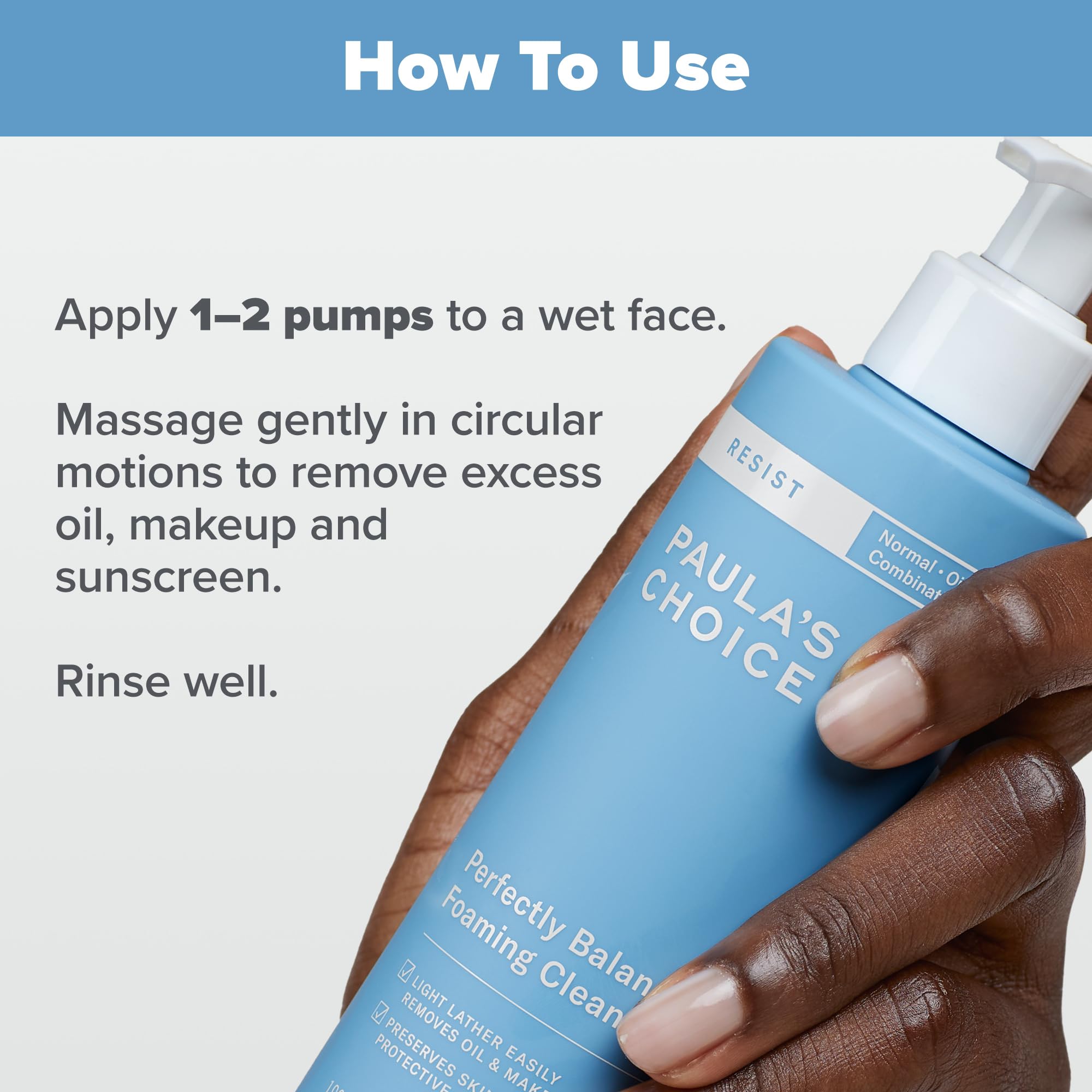 Paula's Choice RESIST Perfectly Balanced Foaming Facial Cleanser – Hyaluronic Acid & Aloe, Fragrance-Free