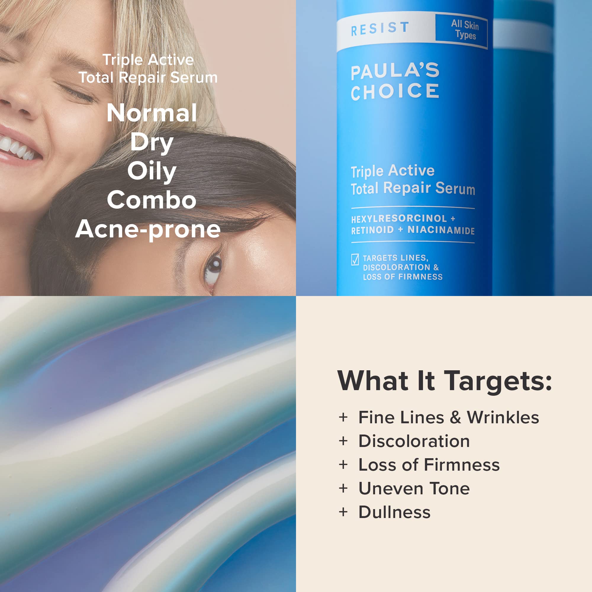 Paula's Choice RESIST Triple Active Total Repair Serum – 3-in-1 Wrinkles, Dark Spots & Firmness
