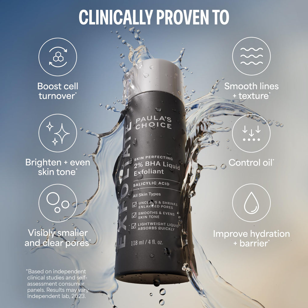 Paula's Choice SKIN PERFECTING 2% BHA Liquid Exfoliant – Unclog Pores, Smooth Fine Lines, Fragrance-Free