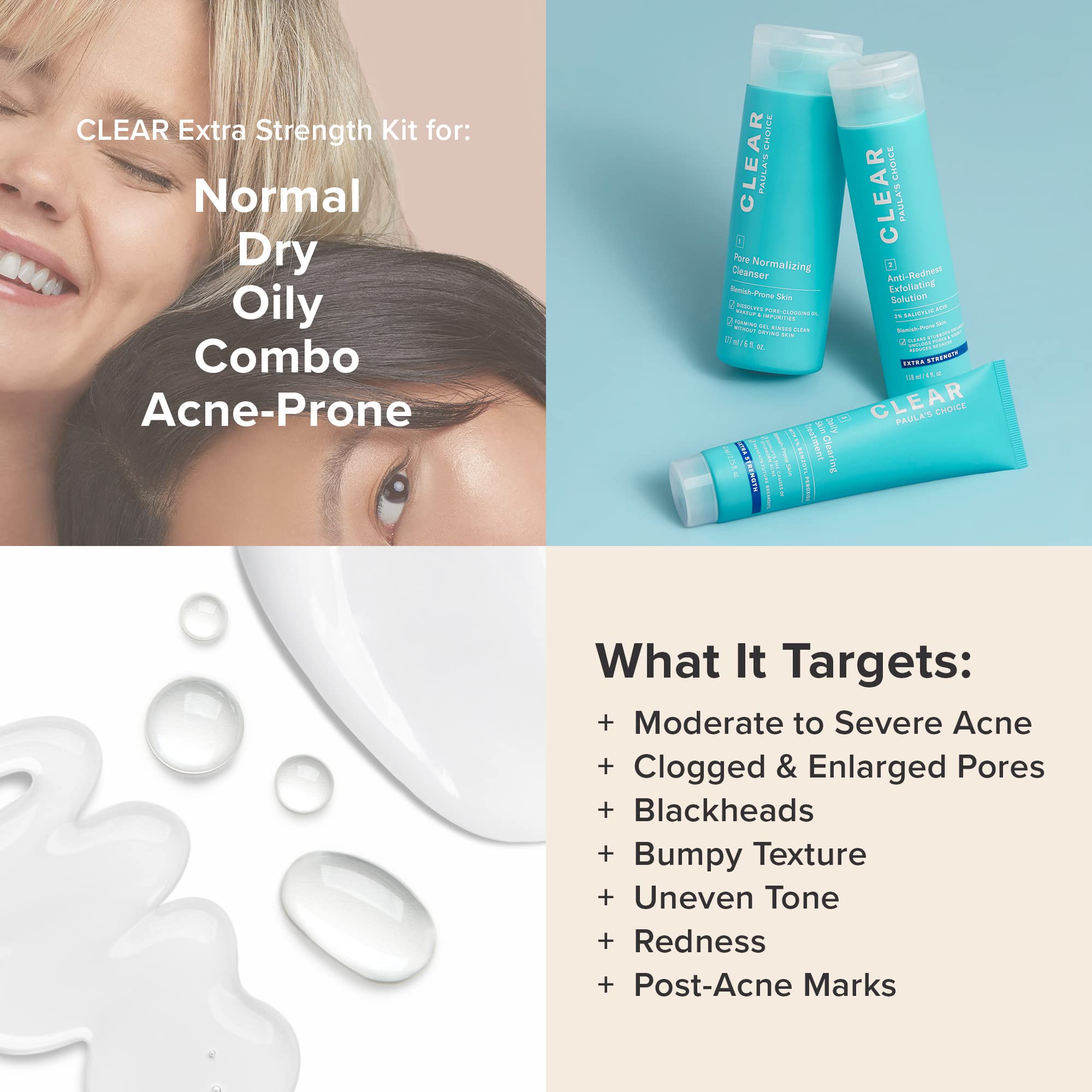 Paula's Choice CLEAR Extra Strength Acne Kit — 2% Salicylic Acid + 5% Benzoyl Peroxide