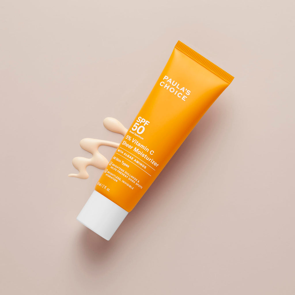 Paula's Choice 5% Vitamin C Sheer Sunscreen SPF 50 for Face – Invisible, Fragrance-Free