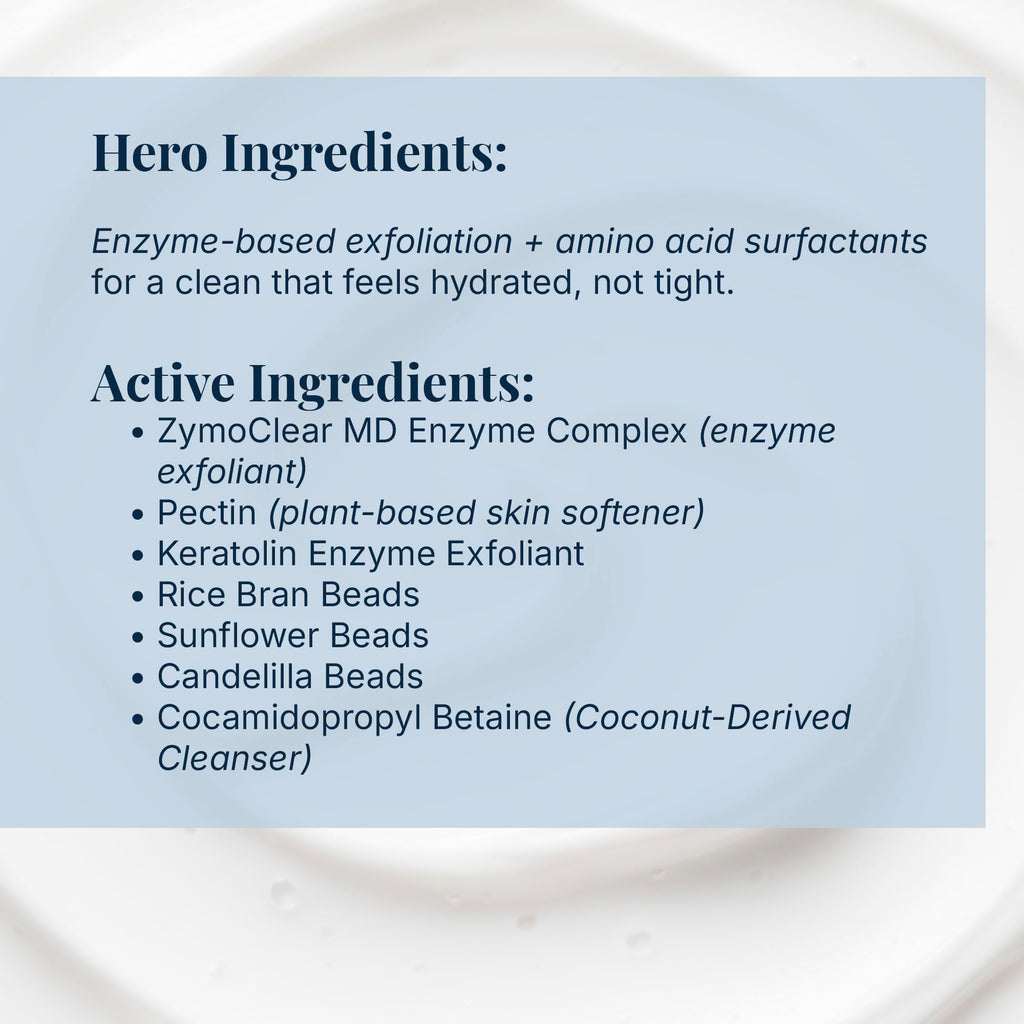 Pause & Effect Gentle Enzyme Cleanser for Menopausal Skin – Hydrating Makeup and Sunscreen Removal with Green Tea