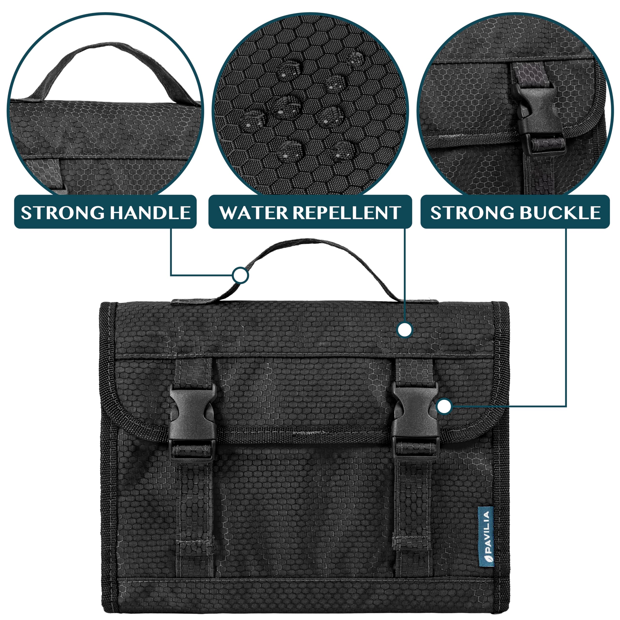 PAVILIA Travel Hanging Toiletry Bag – Extra Large, Waterproof Organizer