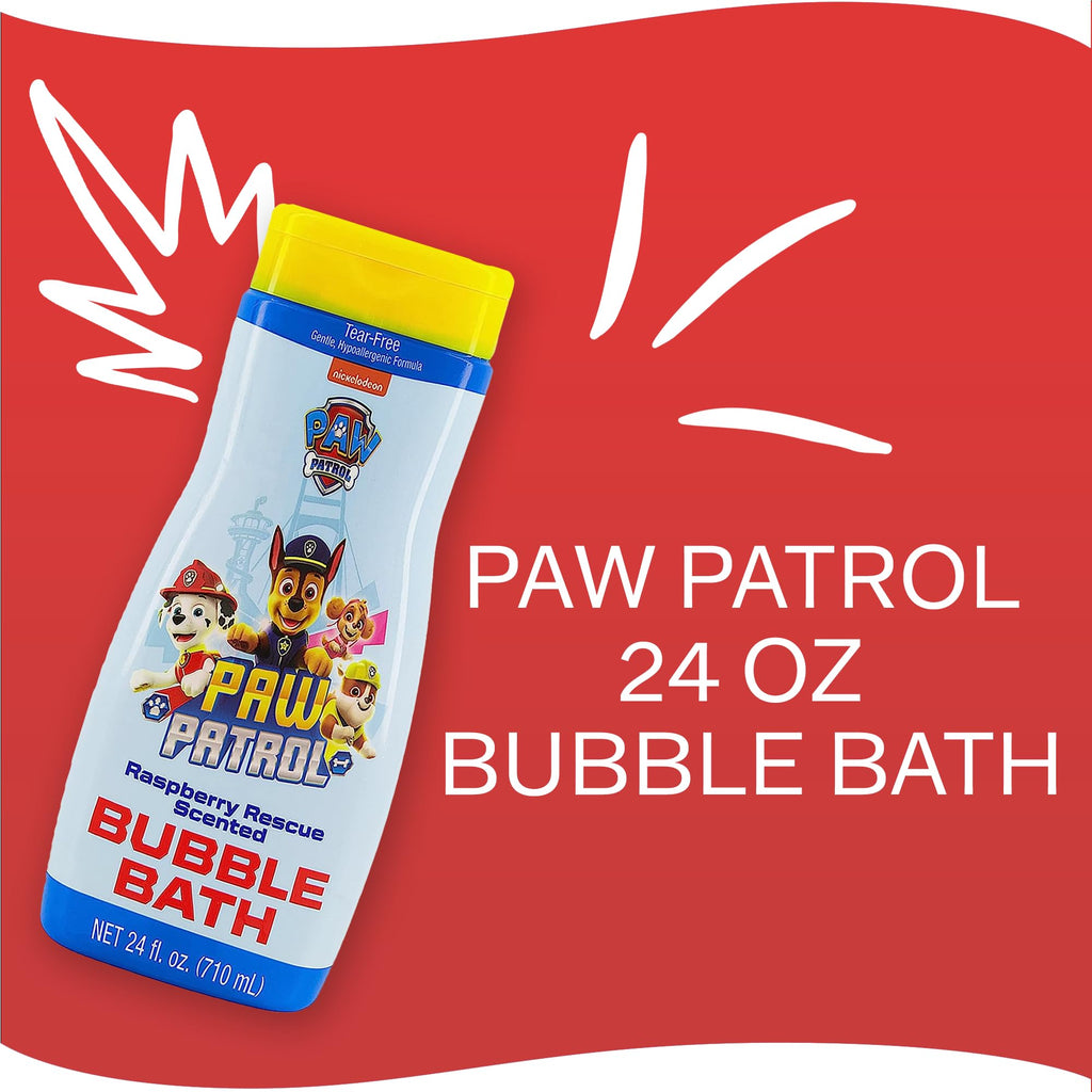 Paw Patrol Bubble Bath – Raspberry Rescue, 24 oz (709 ml) – Mild, Tear-Free, Hypoallergenic