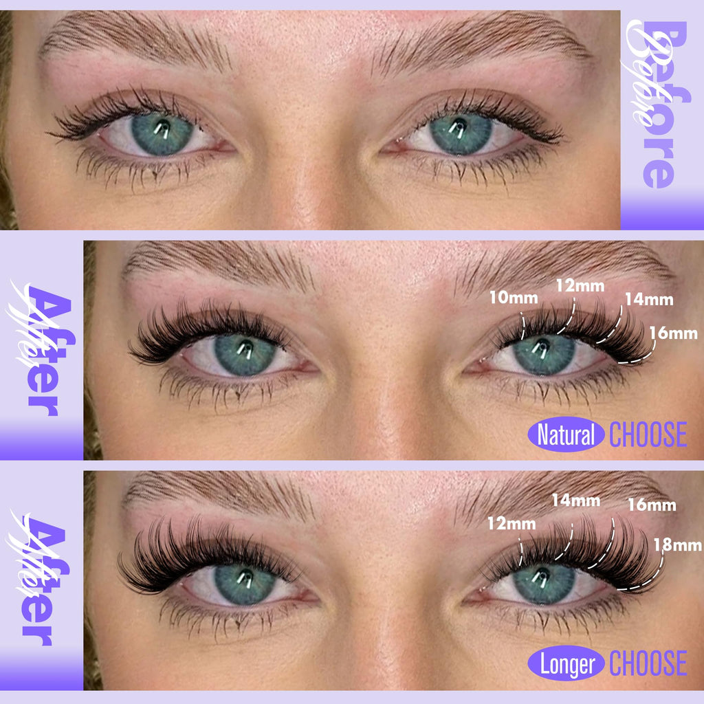 Pawotence Kira Lash Clusters Kit 144pcs – 10–18mm Wispy Lashes with Bond, Seal, Remover & Applicator