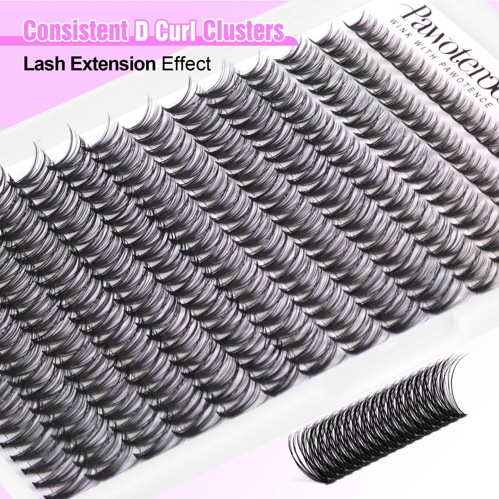 Pawotence Lash Extension Kit DIY 280pcs – 30D Clusters (8-15mm) with Bond & Seal, Remover & Tweezers
