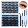 Pawotence Lash Clusters Kit 40D-60D | DIY 10-18mm Lash Extensions with Bond & Seal (280 pcs)