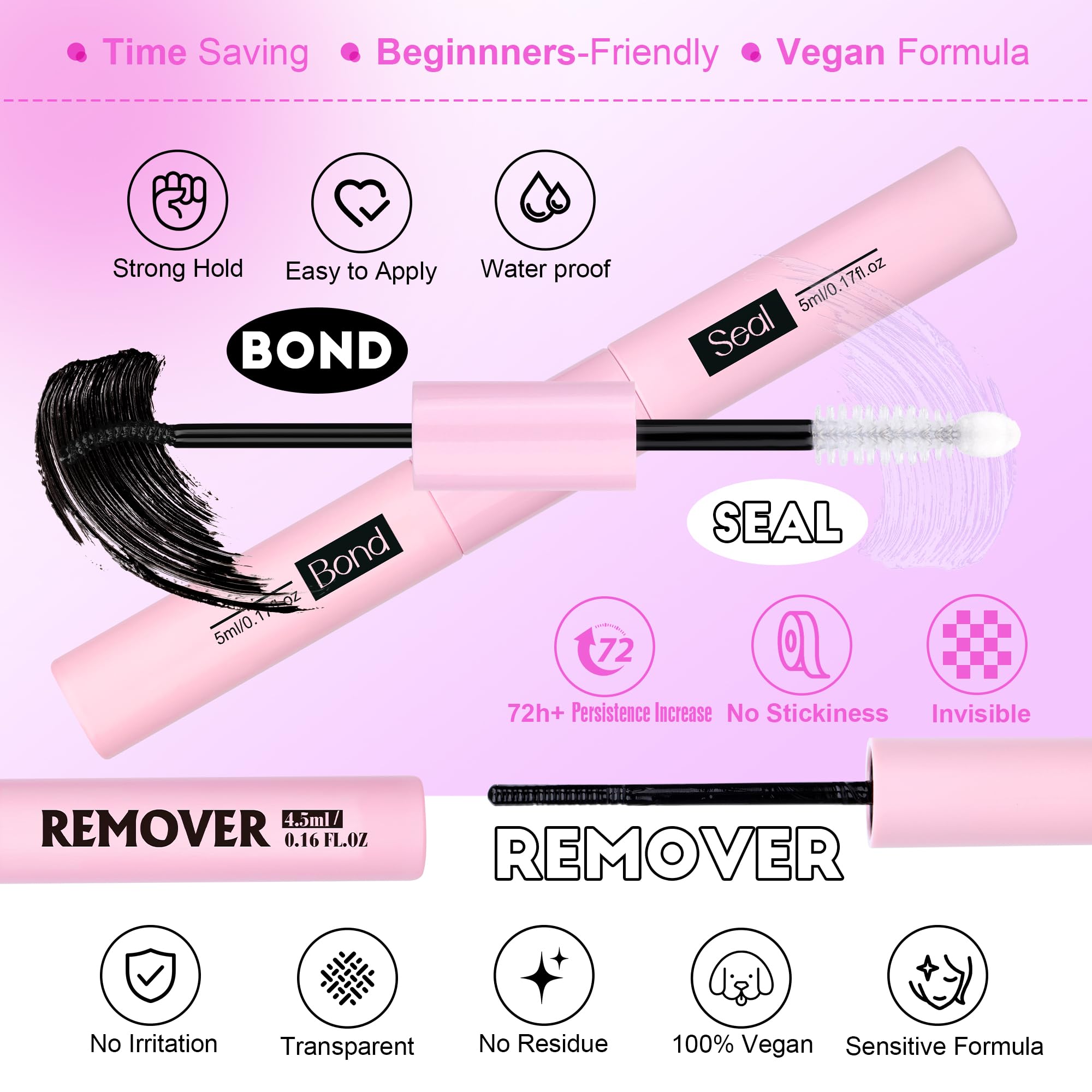 Pawotence Lash Extension Kit DIY 280pcs Clusters 30D/40D with Bond, Seal, Remover & Tweezers