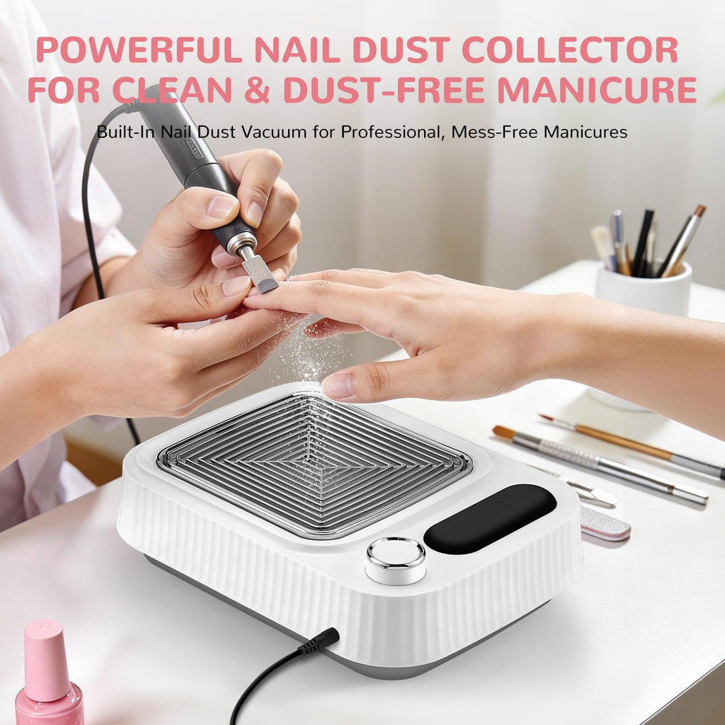 Paxato Nail Duster Collector – 4000RPM Dust Collector with Wrist Rest & 0–100% Adjustable Suction