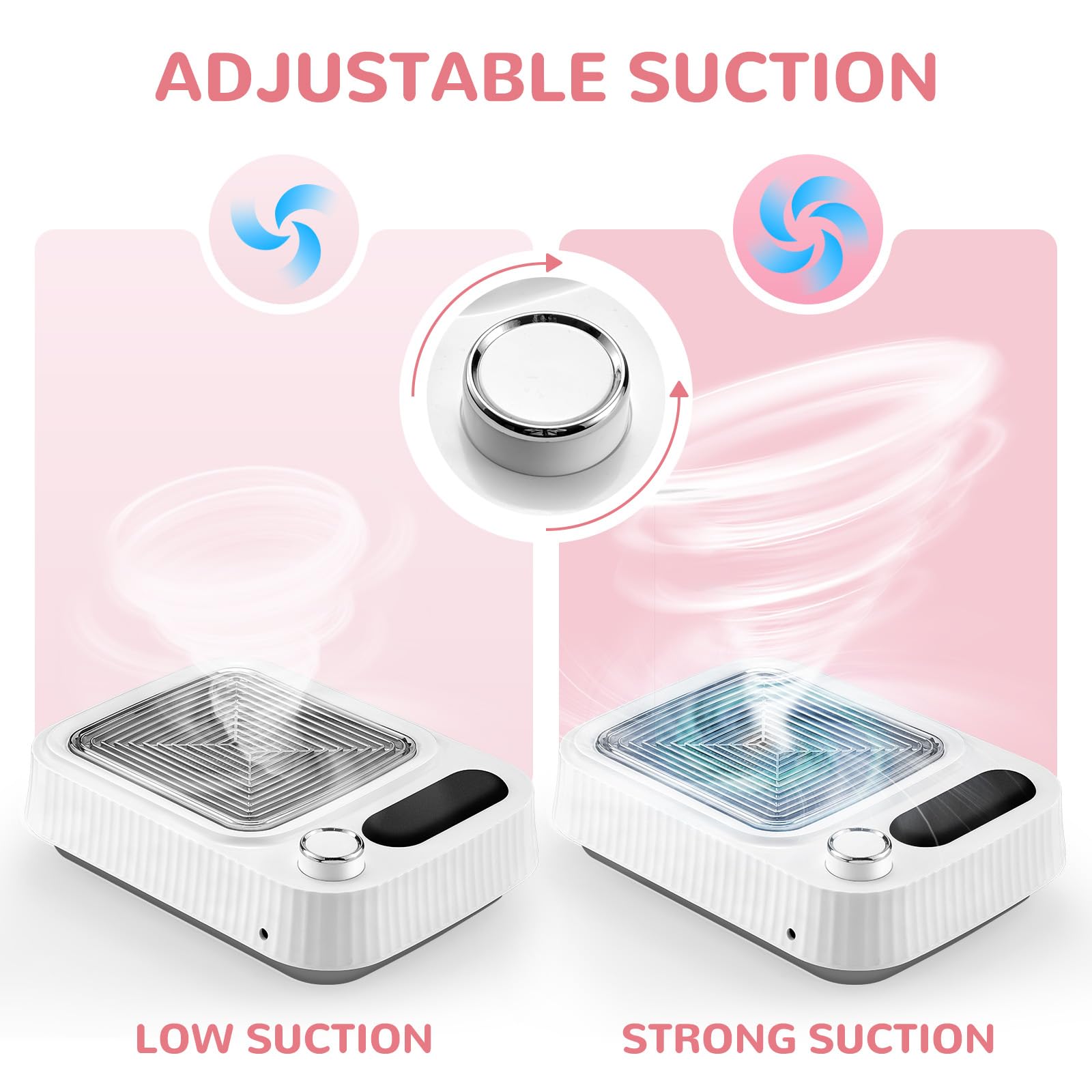Paxato Nail Duster Collector – 4000RPM Dust Collector with Wrist Rest & 0–100% Adjustable Suction