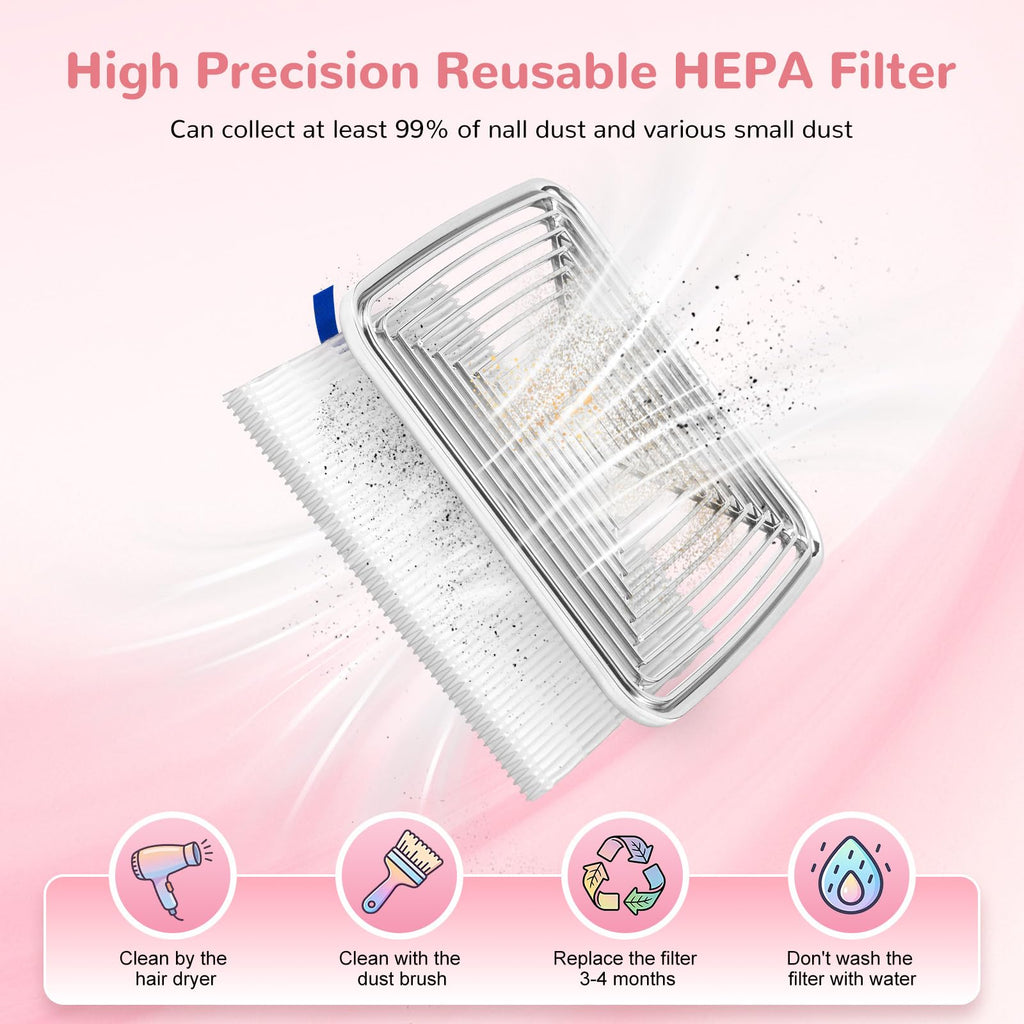 Paxato Nail Duster Collector – 4000RPM Dust Collector with Wrist Rest & 0–100% Adjustable Suction