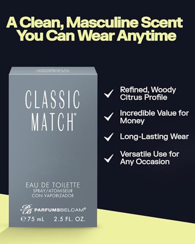 PB ParfumsBelcam Classic Match CM Eau de Toilette – Fresh, Woody, Long-Lasting for Everyday Wear