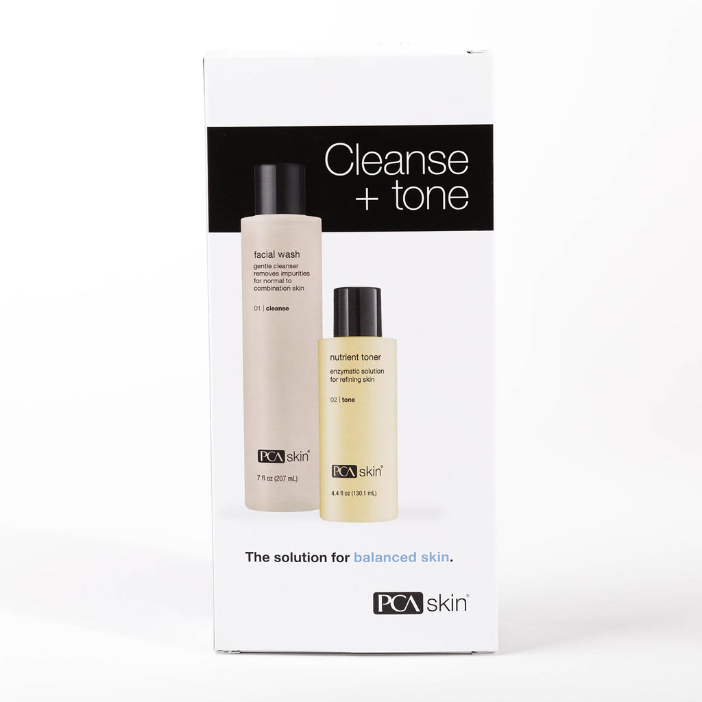 PCA SKIN Cleanse & Tone Skincare Kit – Gentle Foaming Wash & Nutrient Toner