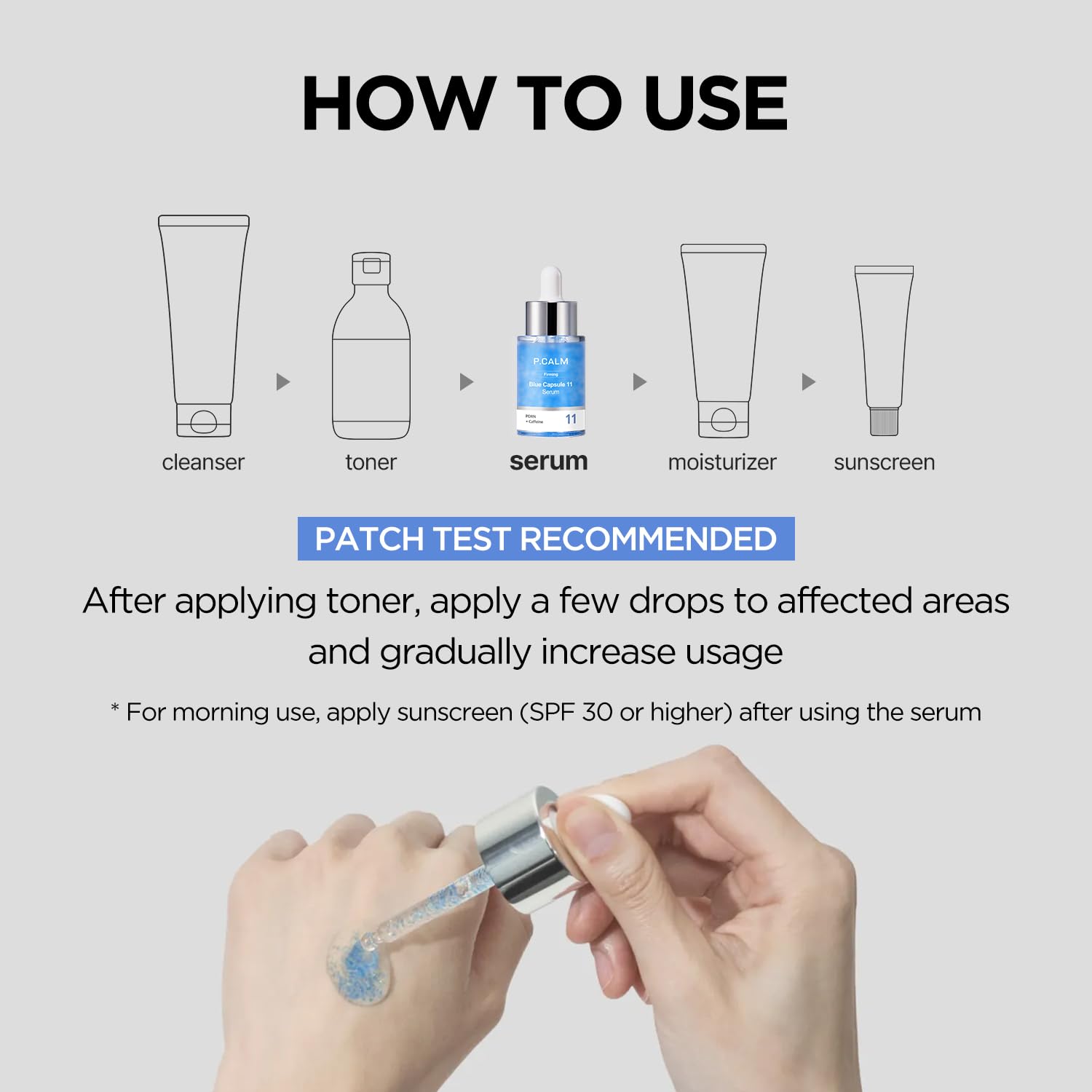 P.CALM Blue Capsule 11 Serum – PDRN + Caffeine for Hydration & Radiance (30ml)