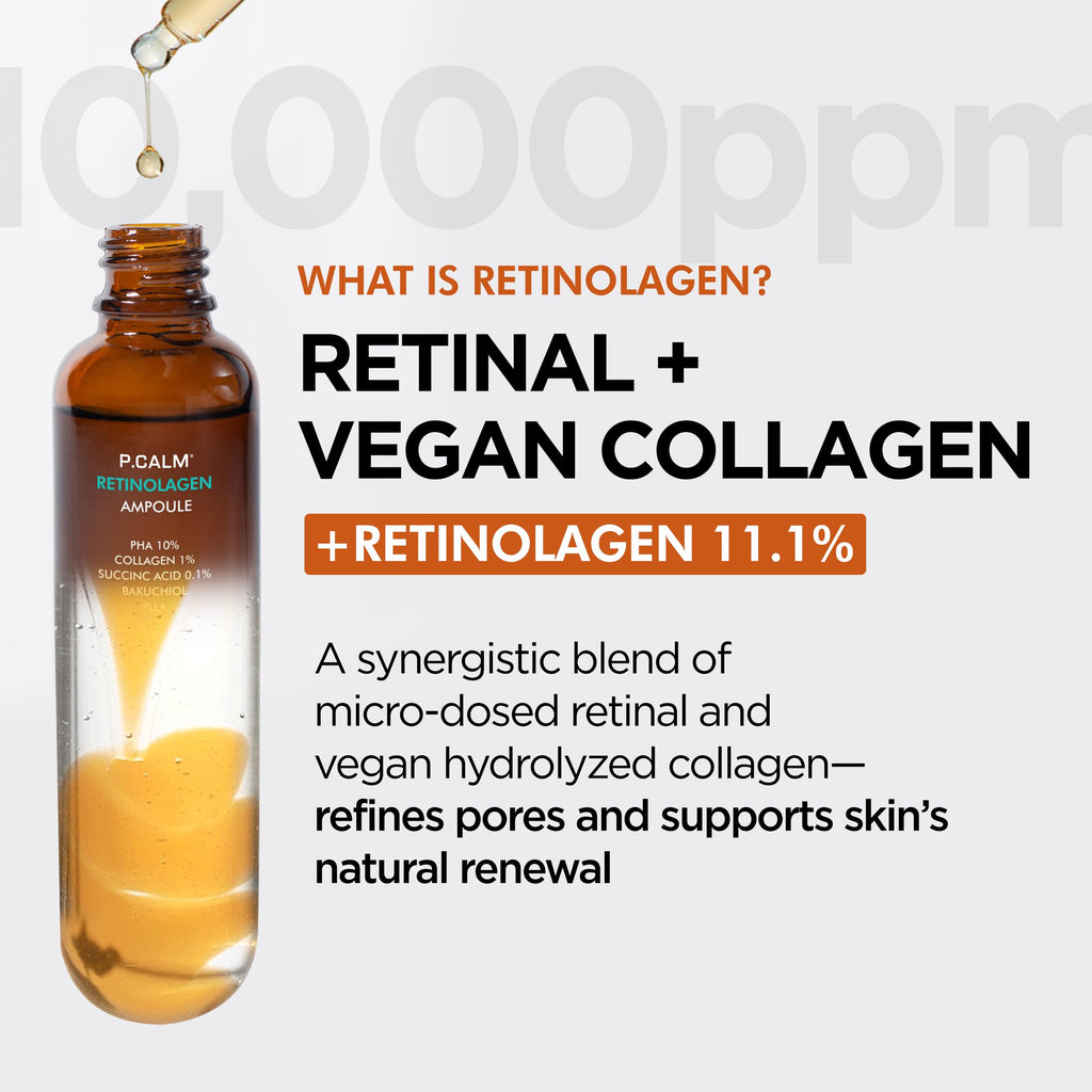 P.CALM Retinolagen Ampoule – Gentle Retinol + Vegan Collagen for Glass Skin