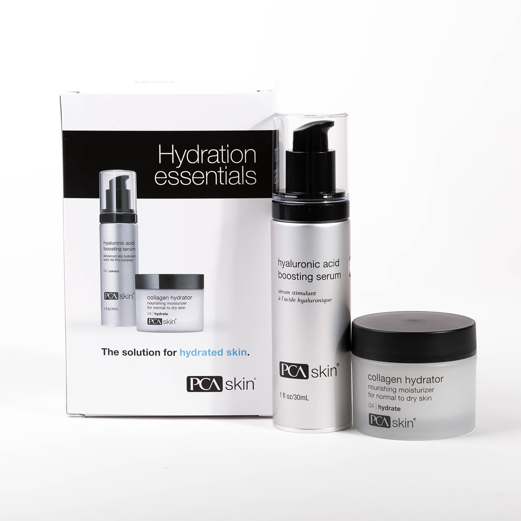PCA SKIN Hydration Essentials Kit – Hyaluronic Acid Boosting Serum & Collagen Hydrator