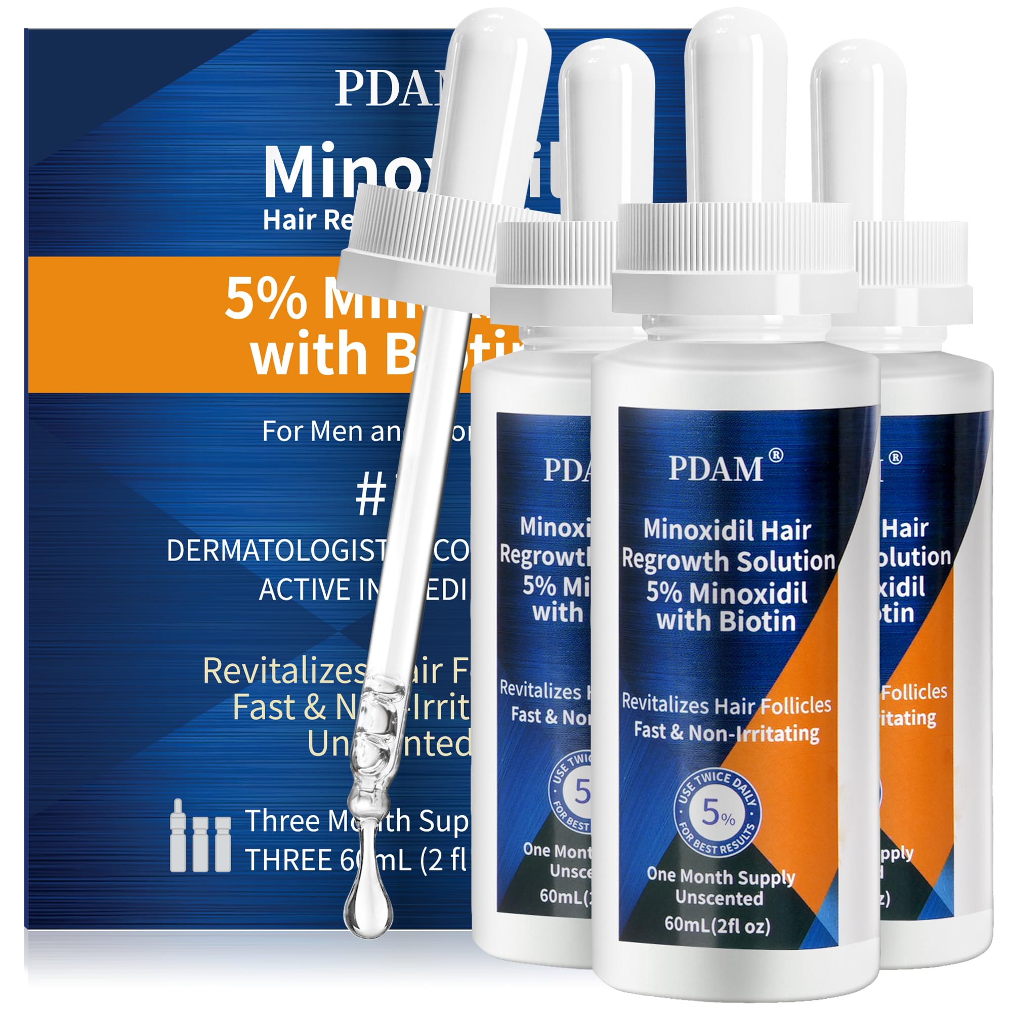 Pdam Minoxidil 5% Hair Growth Serum for Men & Women – 6 oz