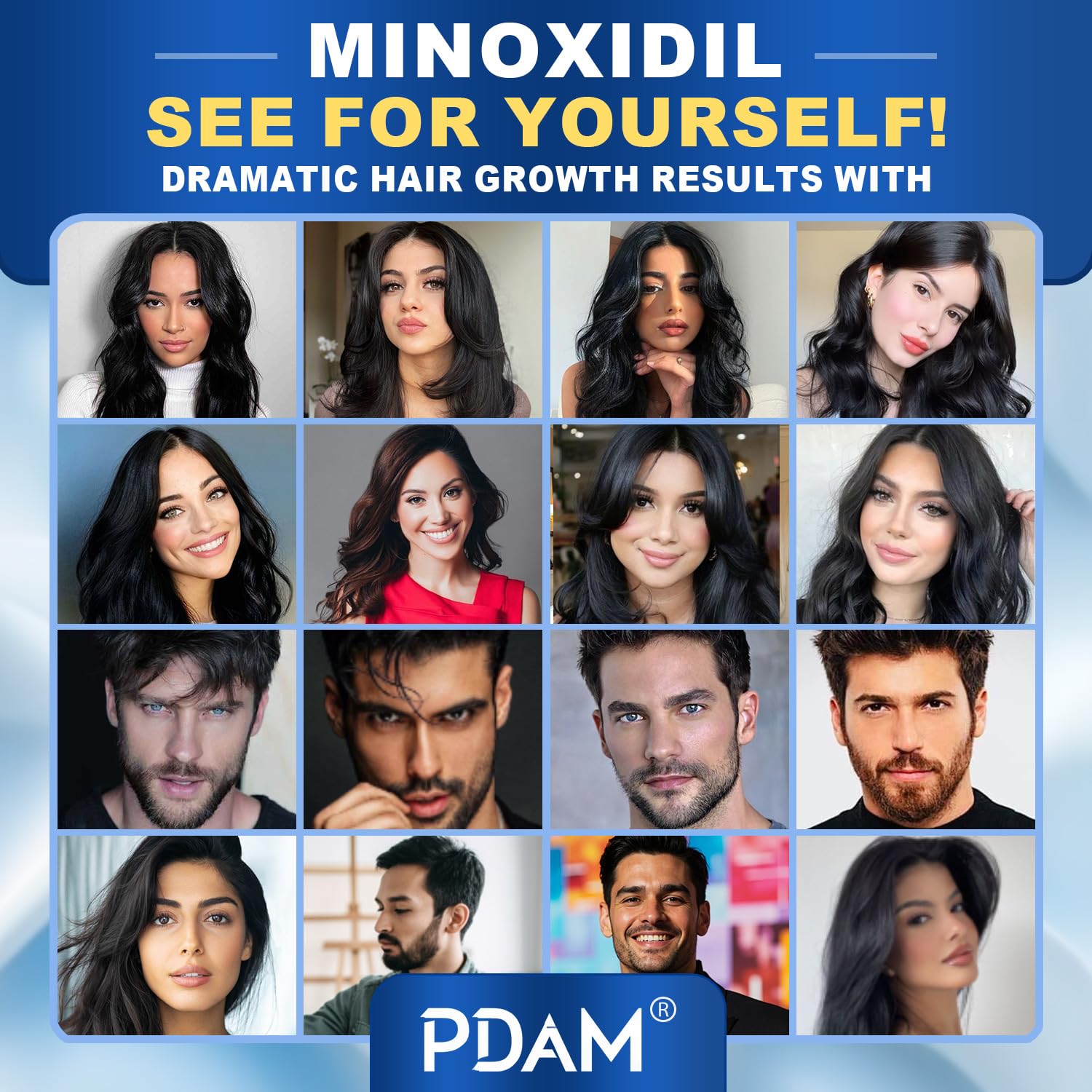 Pdam Minoxidil 5% Hair Growth Serum for Men & Women – 6 oz