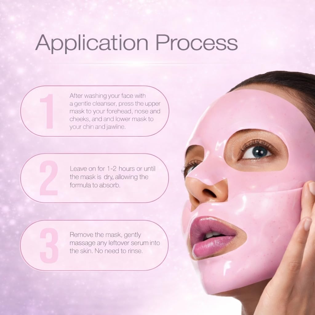 PDRN Salmon DNA Collagen Mask 4 Pack | Hydration, Elasticity & Glow | 2-Hour Glass Skin