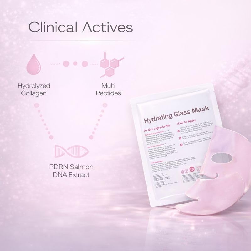 PDRN Salmon DNA Collagen Mask 4 Pack | Hydration, Elasticity & Glow | 2-Hour Glass Skin