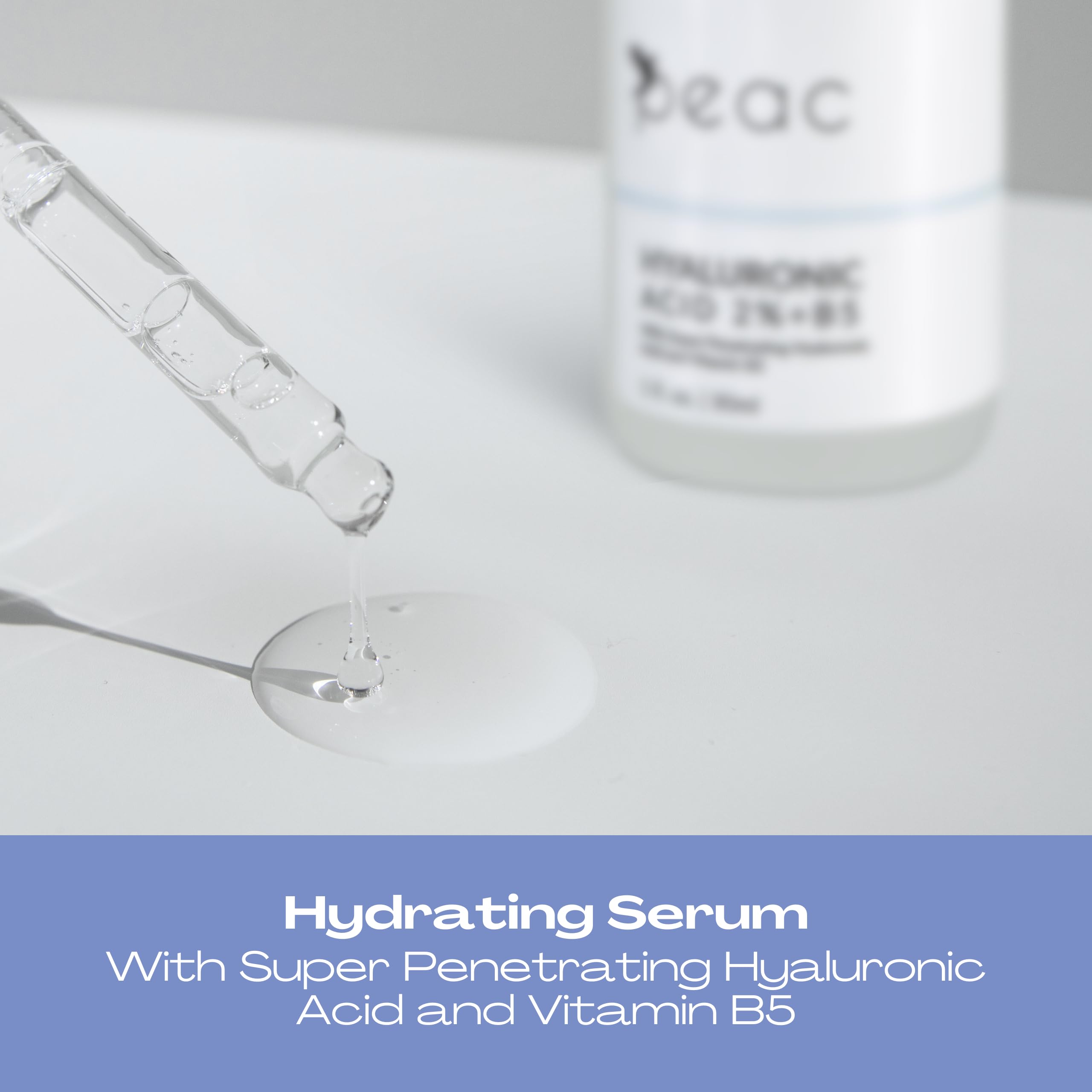 Peac Hyaluronic Acid 2% + B5 Serum – USA Made, Fragrance Free, Lightweight Hydration