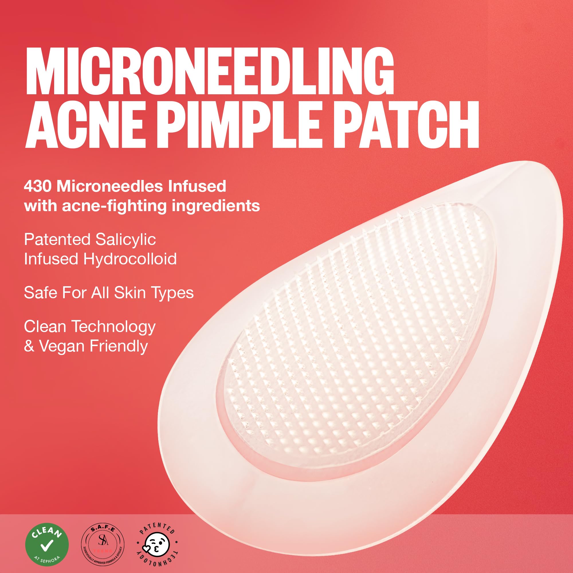 PEACE OUT Early Stage Acne Dots | Hydrocolloid Patches with Dissolving Microneedles & Salicylic Acid, 8 Count