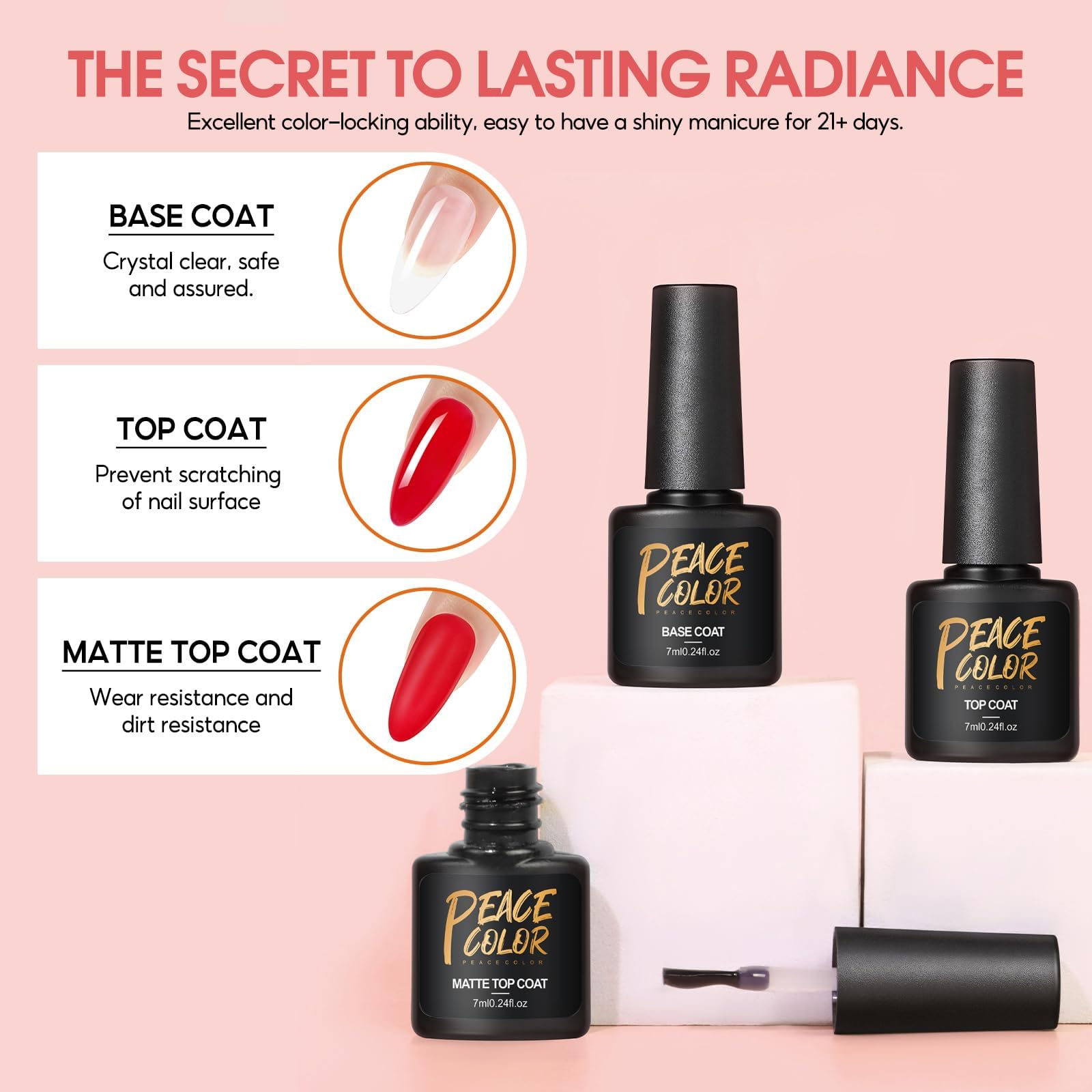PEACECOLOR Poly Nail Gel Kit — 15 Colors, Mini Lamp, All-in-One DIY Salon Kit