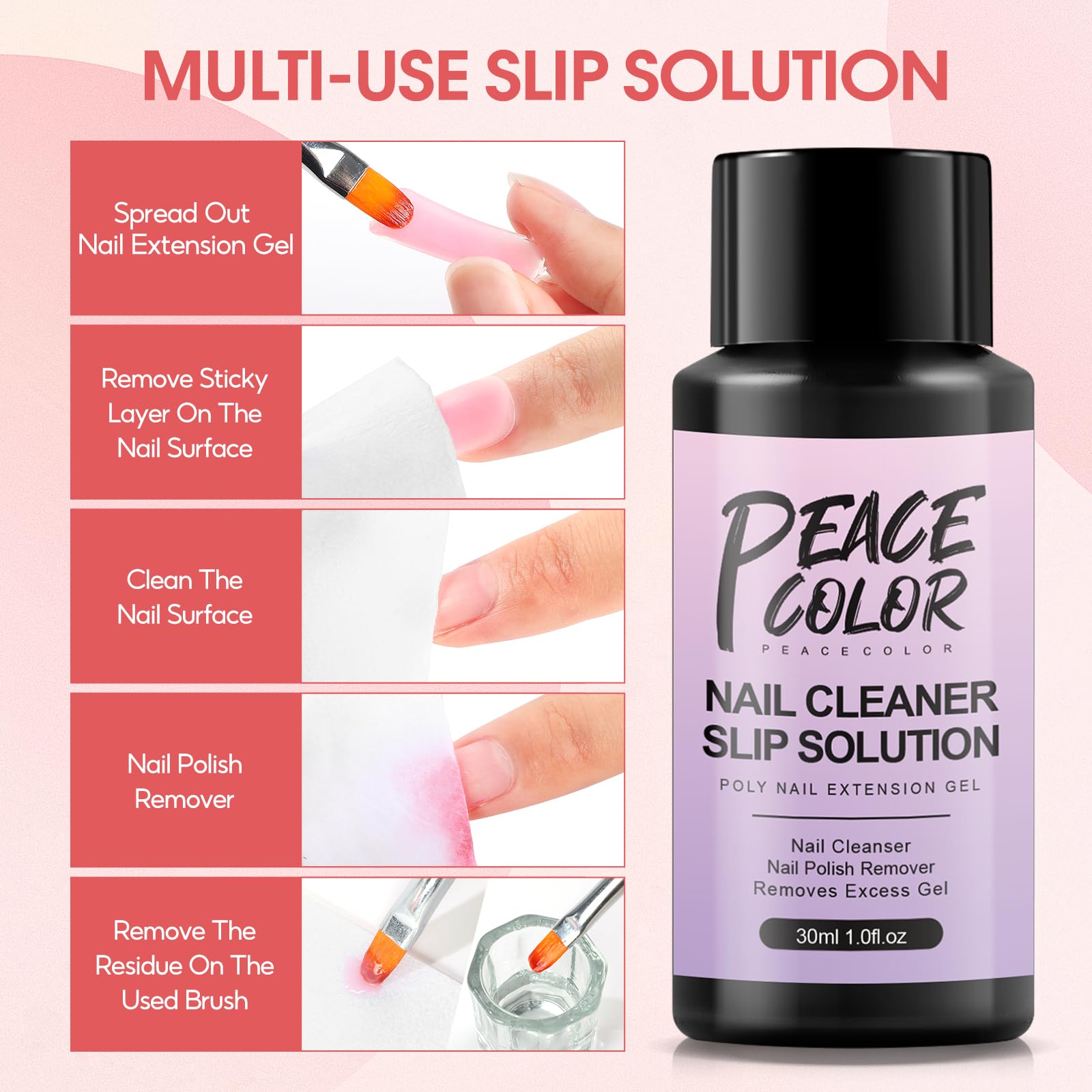 PEACECOLOR Poly Nail Gel Kit — 15 Colors, Mini Lamp, All-in-One DIY Salon Kit