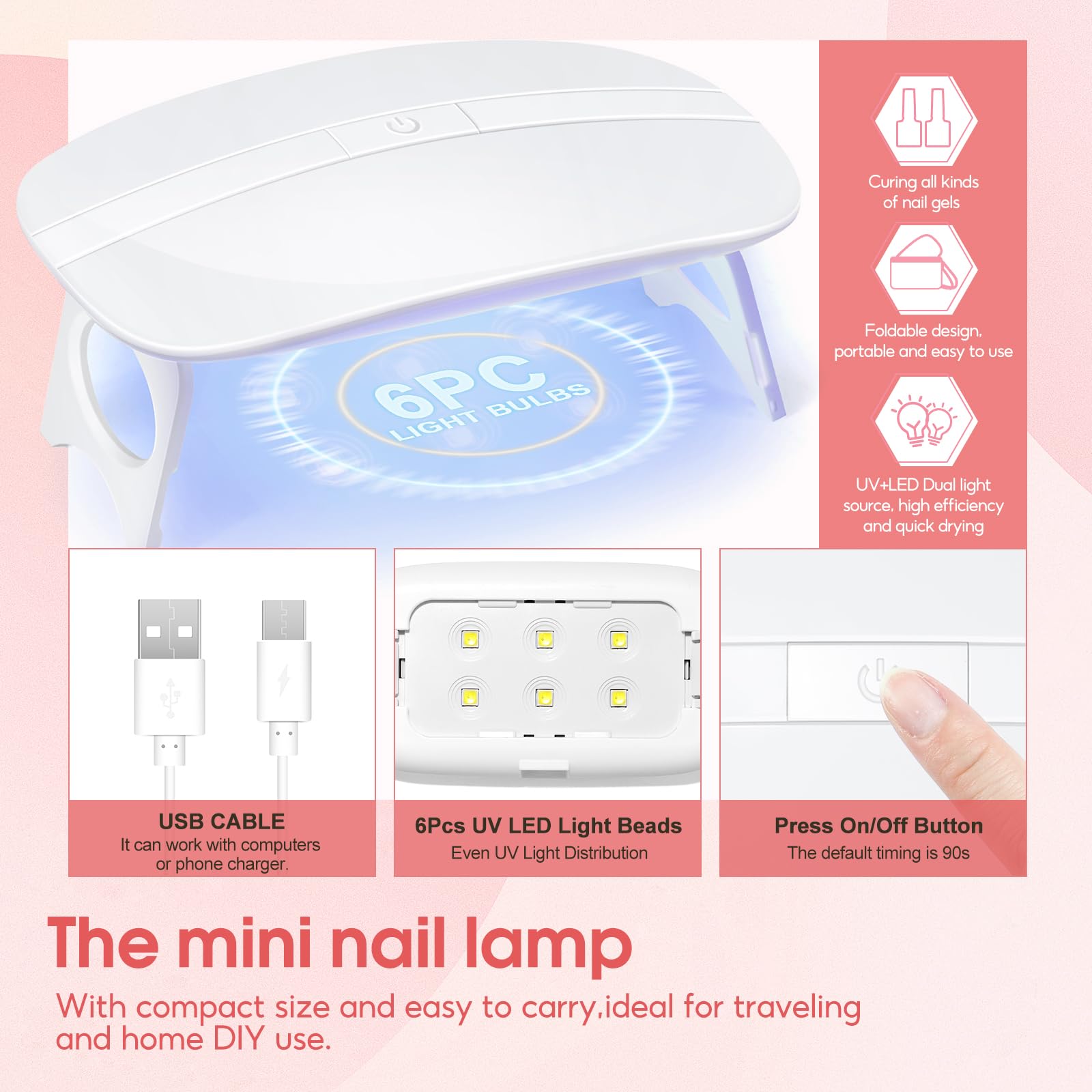 PEACECOLOR Poly Nail Gel Kit — 15 Colors, Mini Lamp, All-in-One DIY Salon Kit