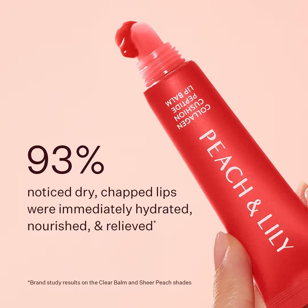 Peach & Lily Collagen Cushion Cherry Crush Lip Balm – Lasting Hydration & Smoothing Peptides