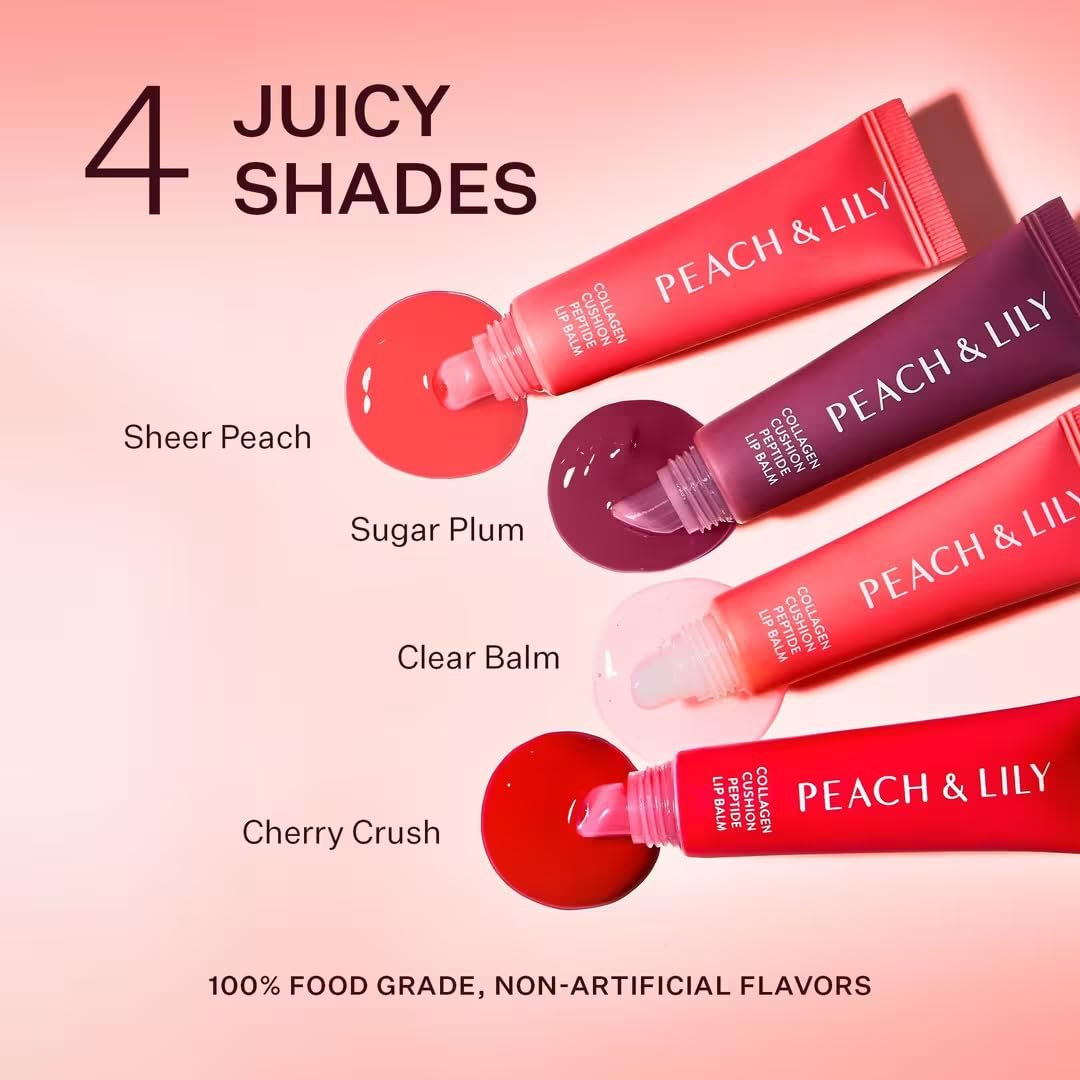 Peach & Lily Collagen Cushion Cherry Crush Lip Balm – Lasting Hydration & Smoothing Peptides
