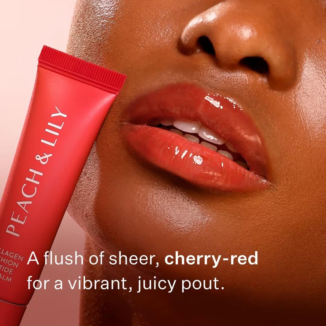 Peach & Lily Collagen Cushion Cherry Crush Lip Balm – Lasting Hydration & Smoothing Peptides