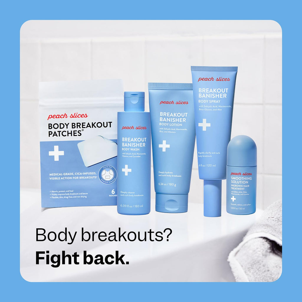Peach Slices Breakout Banisher Body Wash – 1% Salicylic + Glycolic, Niacinamide, Cucumber | Vegan & Cruelty-Free